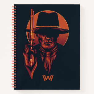 Westworld Man in zwart-wit met revolver Notitieboek