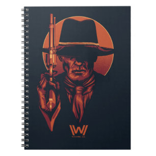 Westworld Man in zwart-wit met revolver Notitieboek