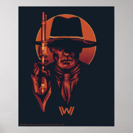 Westworld | Man in zwart-wit met revolver Poster