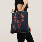 Westworld | Man in zwart-wit met revolver Tote Bag (Dichtbij)