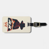 Westworld | Man in zwarte woestijn Silhouette Bagagelabel (Voorkant horizontaal)