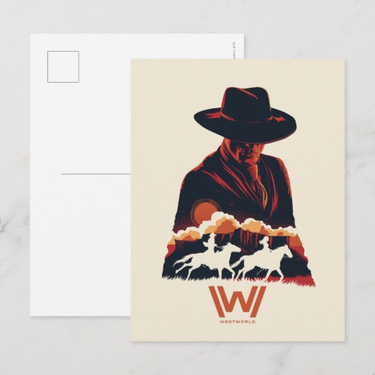 Westworld | Man in zwarte woestijn Silhouette Briefkaart (Voorkant / Achterkant)