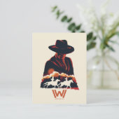 Westworld | Man in zwarte woestijn Silhouette Briefkaart (Staand voorkant)