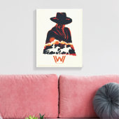 Westworld | Man in zwarte woestijn Silhouette Canvas Afdruk (Insitu (Woonkamer))