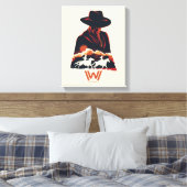 Westworld | Man in zwarte woestijn Silhouette Canvas Afdruk (Insitu (Slaapkamer))