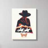 Westworld | Man in zwarte woestijn Silhouette Canvas Afdruk (Voorkant)