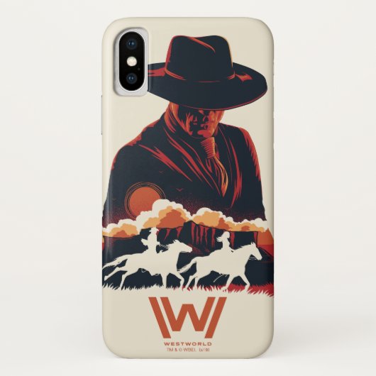 Westworld | Man in zwarte woestijn Silhouette Case-Mate iPhone Case (Achterkant)