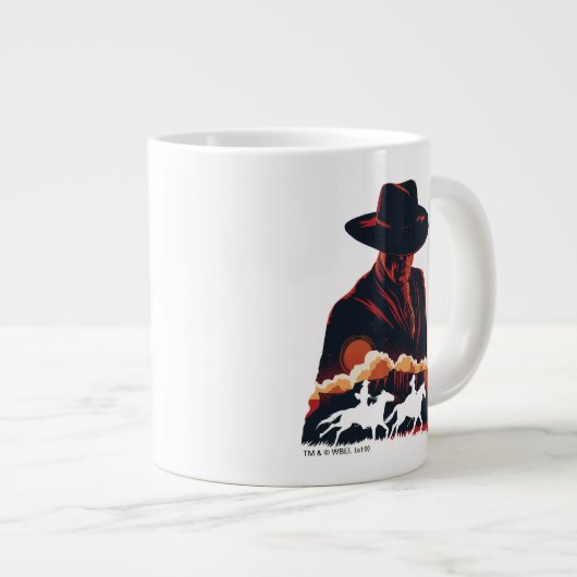 Westworld | Man in zwarte woestijn Silhouette Grote Koffiekop (Voorkant rechts)