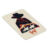 Westworld | Man in zwarte woestijn Silhouette Magneet (Rechterzijde)
