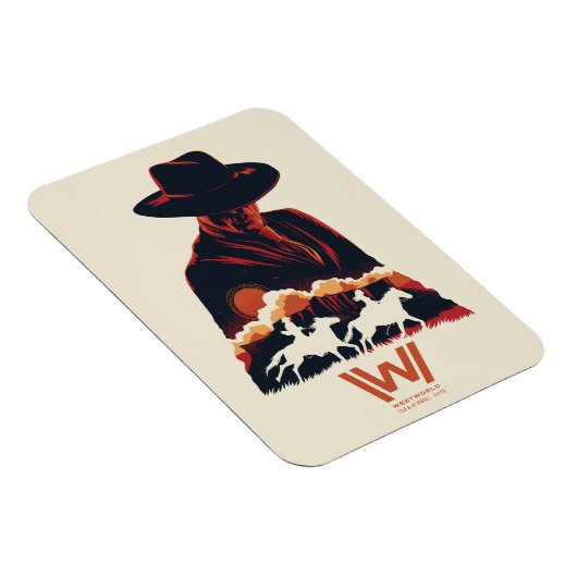 Westworld | Man in zwarte woestijn Silhouette Magneet (Rechterzijde)