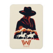 Westworld | Man in zwarte woestijn Silhouette Magneet (Verticaal)