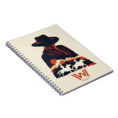 Westworld | Man in zwarte woestijn Silhouette Notitieboek (Rechterzijde)