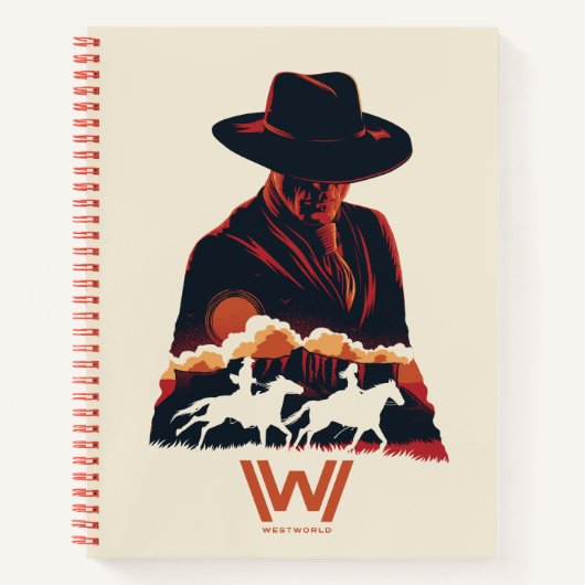 Westworld | Man in zwarte woestijn Silhouette Notitieboek (Voorkant)