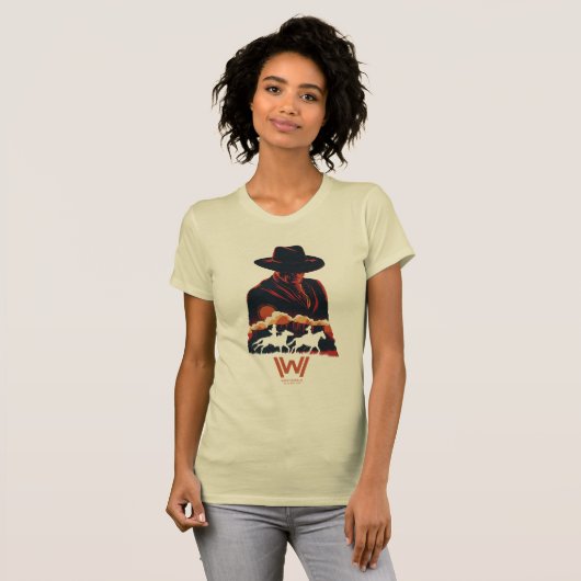 Westworld | Man in zwarte woestijn Silhouette T-shirt (Voorkant volledig)
