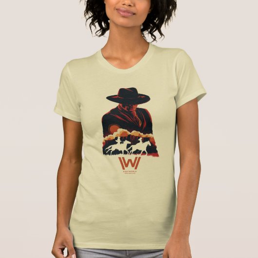 Westworld | Man in zwarte woestijn Silhouette T-shirt (Voorkant)