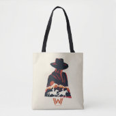 Westworld | Man in zwarte woestijn Silhouette Tote Bag (Voorkant)