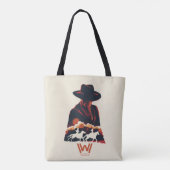 Westworld | Man in zwarte woestijn Silhouette Tote Bag (Achterkant)