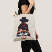 Westworld | Man in zwarte woestijn Silhouette Tote Bag (Dichtbij)