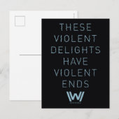 Westworld | Typografie-citaat "Violent Delights" Briefkaart (Voorkant / Achterkant)