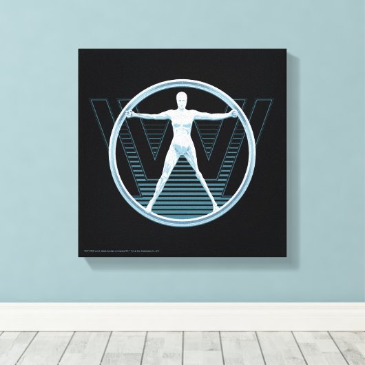 Westworld | Vitruvian Android Logo Canvas Afdruk (Insitu (Houten vloer))