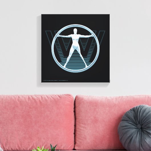 Westworld | Vitruvian Android Logo Canvas Afdruk (Insitu (Woonkamer))