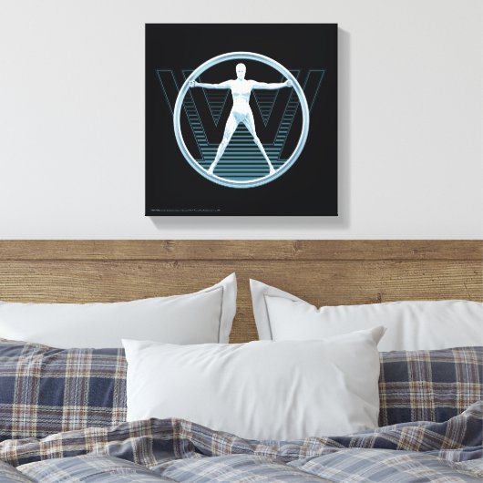 Westworld | Vitruvian Android Logo Canvas Afdruk (Insitu (Slaapkamer))