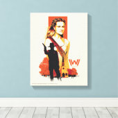 Westworld | Wyatt & Man in Black bij White Church Canvas Afdruk (Insitu (Houten vloer))