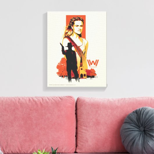 Westworld | Wyatt & Man in Black bij White Church Canvas Afdruk (Insitu (Woonkamer))