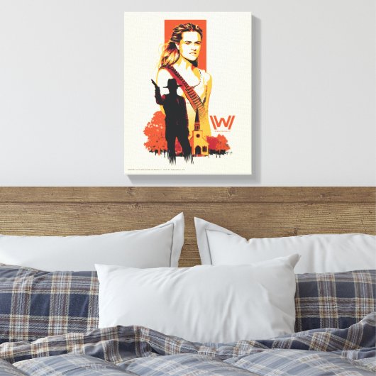 Westworld | Wyatt & Man in Black bij White Church Canvas Afdruk (Insitu (Slaapkamer))