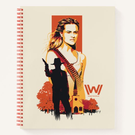Westworld | Wyatt & Man in Black bij White Church Notitieboek (Voorkant)