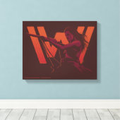 Westworld | Wyatt met Rifle Over Logo Canvas Afdruk (Insitu (Houten vloer))