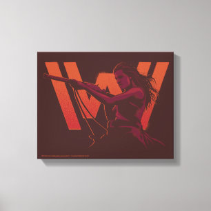 Westworld Wyatt met Rifle Over Logo Canvas Afdruk