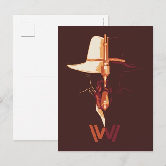 Westworld | Zwart wit Pet Pet gesplitst grafisch Briefkaart (Voorkant / Achterkant)
