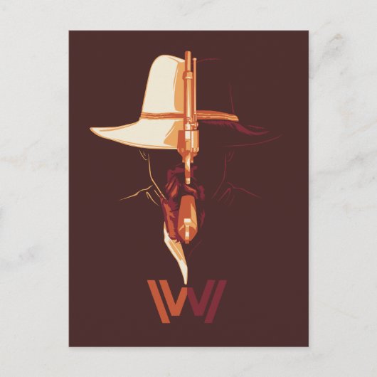 Westworld | Zwart wit Pet Pet gesplitst grafisch Briefkaart (Voorkant)