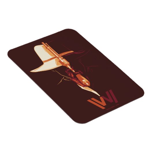 Westworld | Zwart wit Pet Pet gesplitst grafisch Magneet (Rechterzijde)