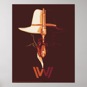 Westworld   Zwart wit Pet Pet gesplitst grafisch Poster