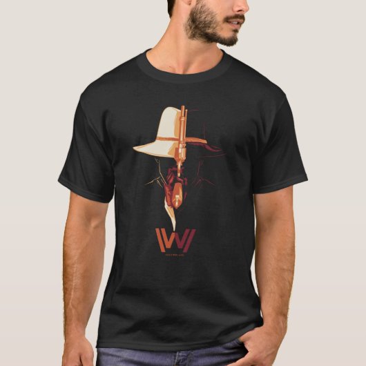 Westworld | Zwart wit Pet Pet gesplitst grafisch T-shirt (Voorkant)