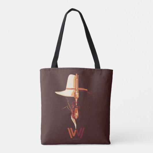 Westworld | Zwart wit Pet Pet gesplitst grafisch Tote Bag (Achterkant)