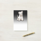 Westy puppy aangepaste zwarte fade Post-it notitie Post-it® Notes (Op bureau)
