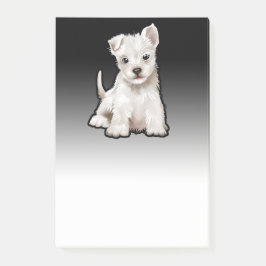 Westy puppy aangepaste zwarte fade Post-it notitie Post-it® Notes