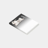 Westy puppy aangepaste zwarte fade Post-it notitie Post-it® Notes (Schuin)
