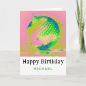 *~* Wet ARTISTIC AP94 Golfbal Verjaardag Kaart (Voorkant)