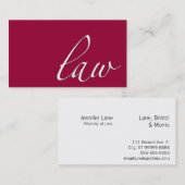 Wet: Attorney, Lawyer Script Visitekaartje (Voorkant / Achterkant)