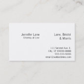 Wet: Attorney, Lawyer Script Visitekaartje (Achterkant)
