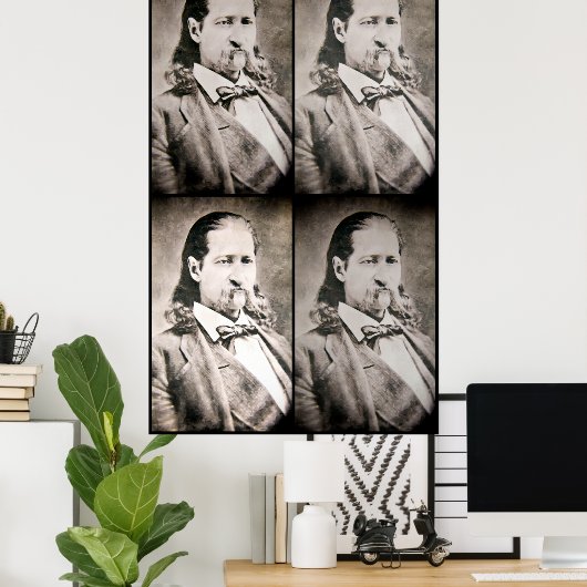 WET BORD 4 lijst WILDE BILL HICKOK Poster (Thuiskantoor)