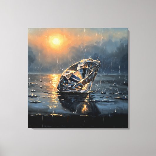 Wet Diamond - Impressionism Style Melancholy Art Canvas Afdruk (Voorkant)