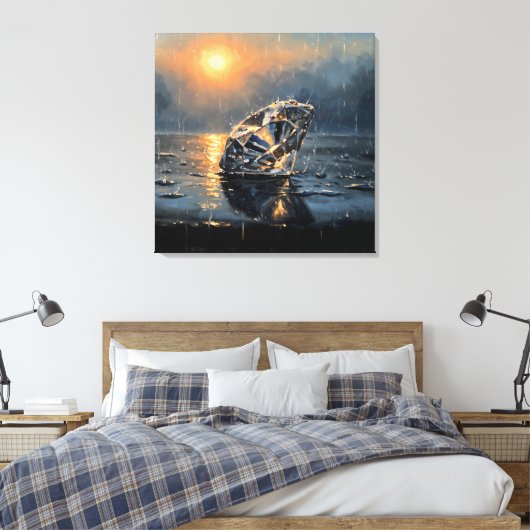 Wet Diamond - Impressionism Style Melancholy Art Canvas Afdruk (Insitu (Slaapkamer))