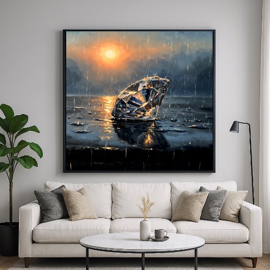 Wet Diamond - Impressionisme Stijl Melancholie Kun Poster