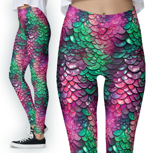 Wet Dragon Scales Zeemeermin Fantasy Fancy Kostuum Leggings