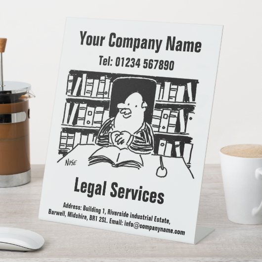 Wet- en juridische dienstverlening reclamebord met voetstuk (Insitu)